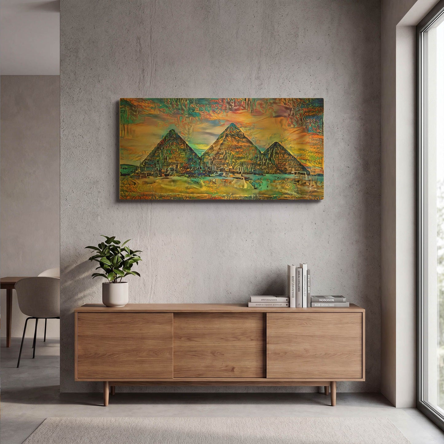 'Egypt Giza Pyramids 2025' By Pedro Gavidia Gold Metal Wall Art