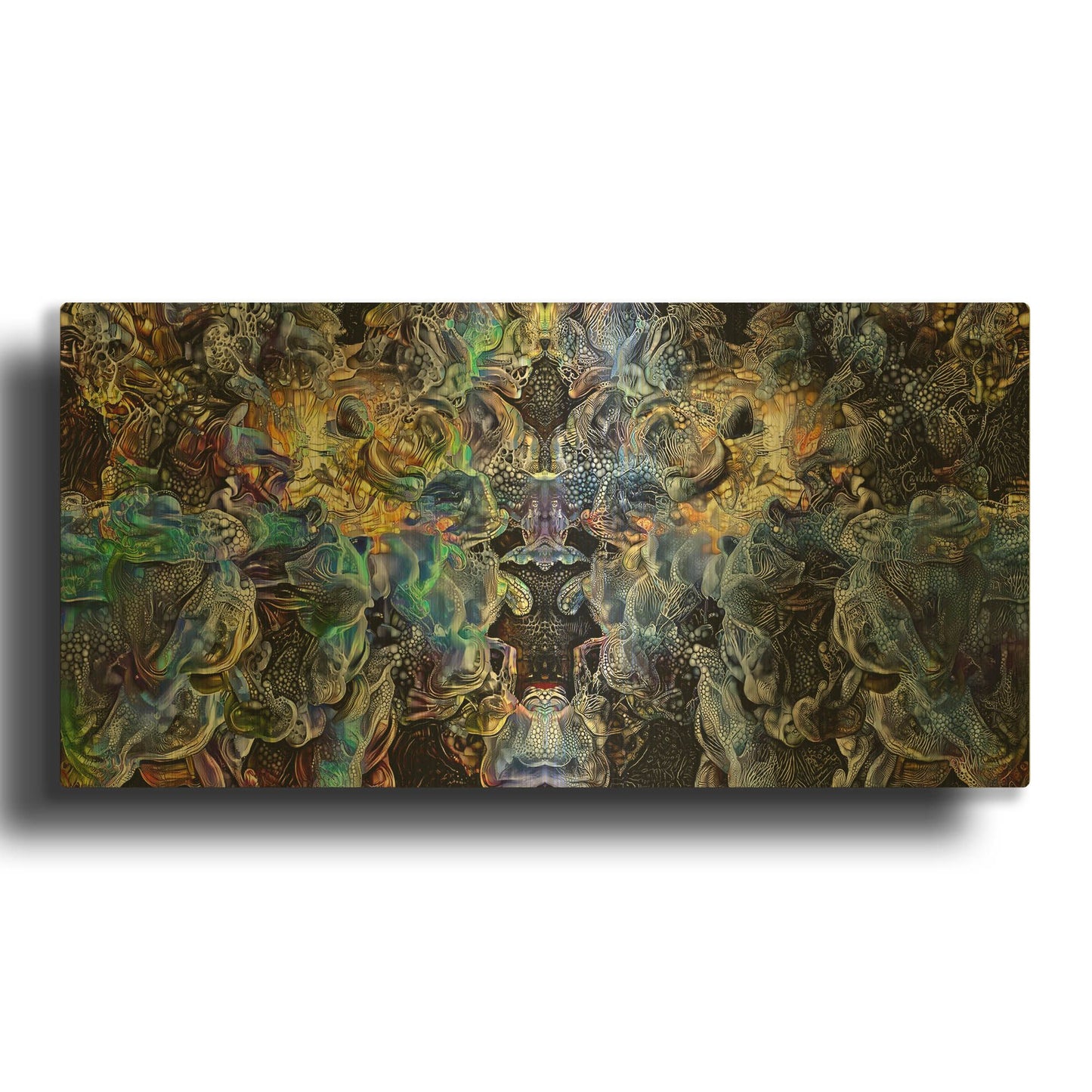 'Fragmentacion' By Pedro Gavidia Gold Metal Wall Art