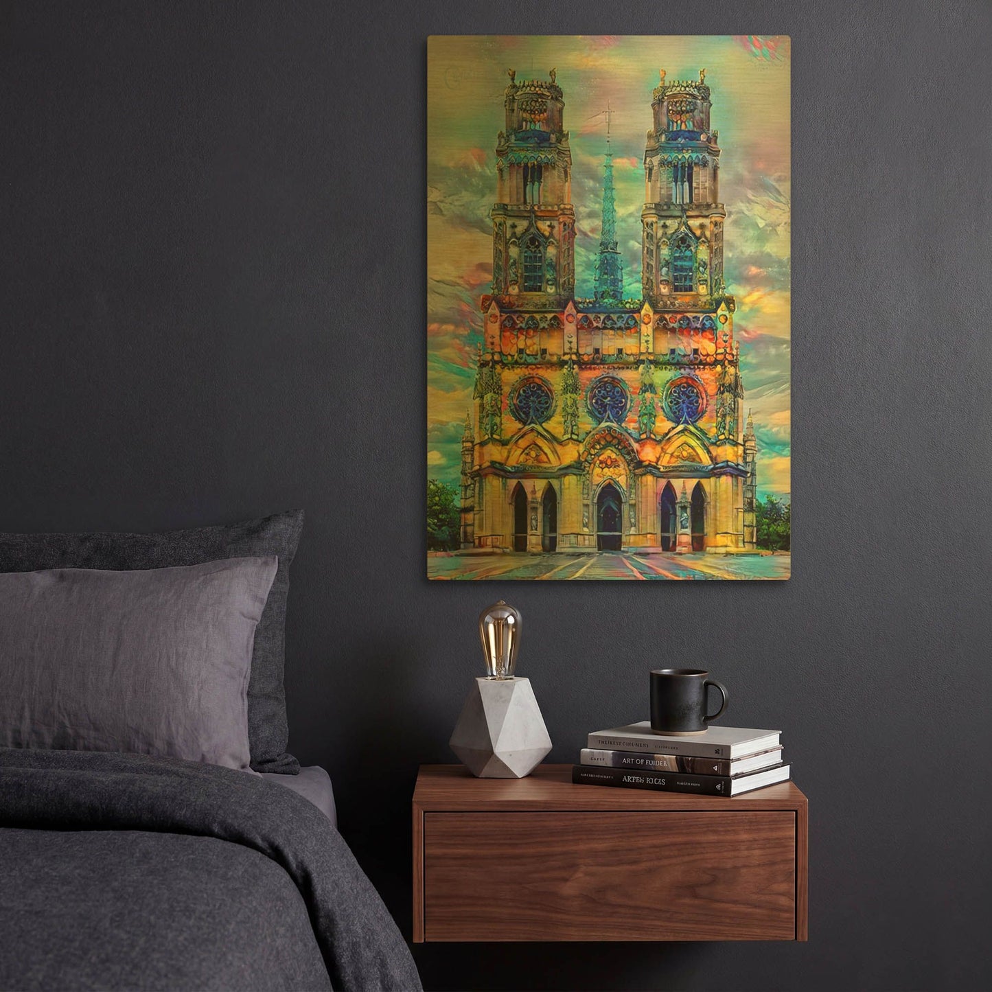 'France Orleans Cathedral' By Pedro Gavidia Gold Metal Wall Art