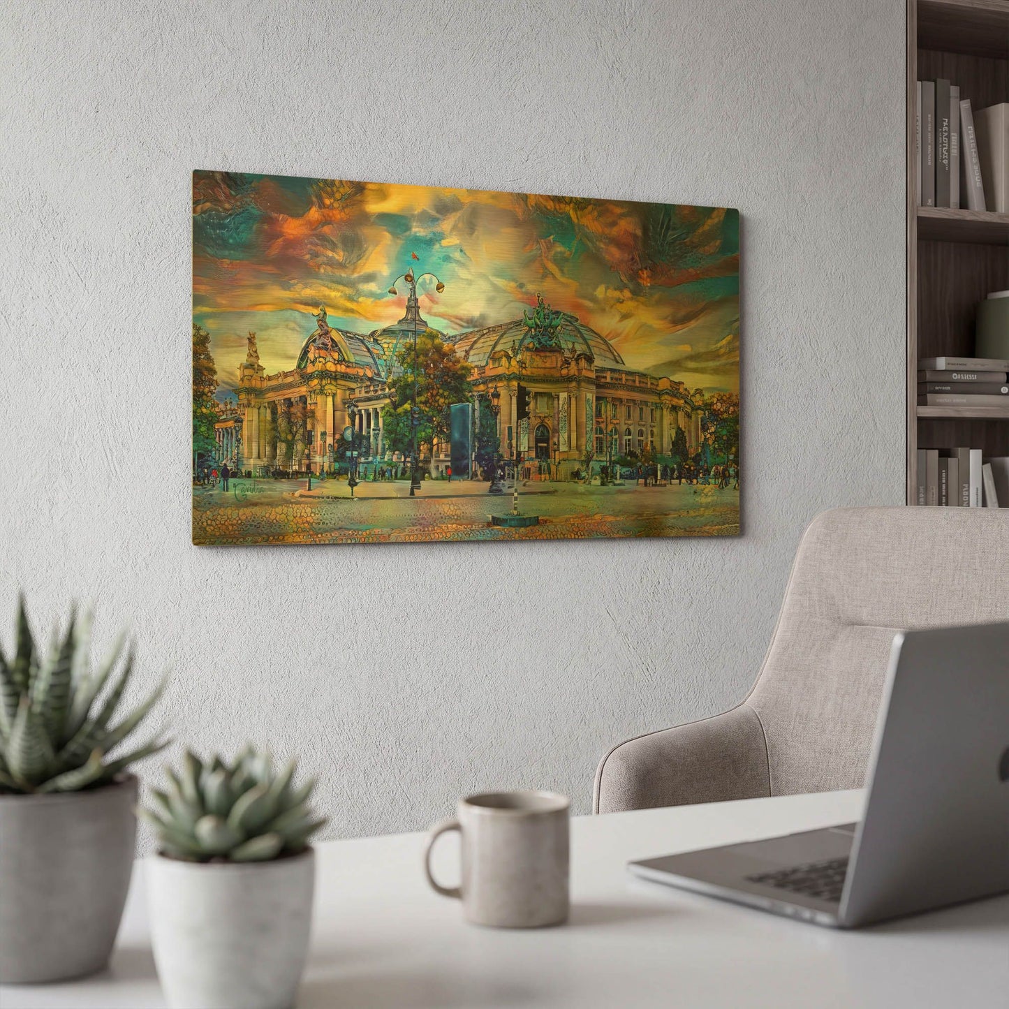'France Paris Grand Palais Des Champs Elysees' By Pedro Gavidia Gold Metal Wall Art