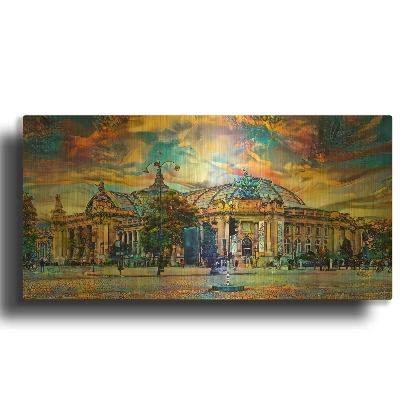 'France Paris Grand Palais Des Champs Elysees' By Pedro Gavidia Gold Metal Wall Art