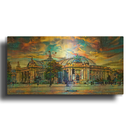'France Paris Grand Palais Des Champs Elysees' By Pedro Gavidia Gold Metal Wall Art