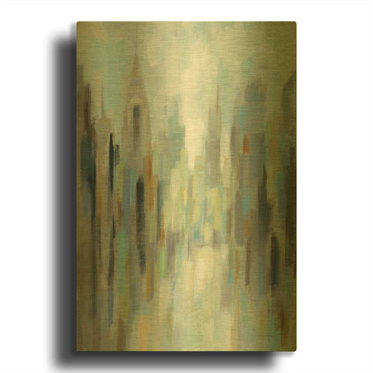 'New York Morning I' By Silvia Vassileva Gold Metal Wall Art