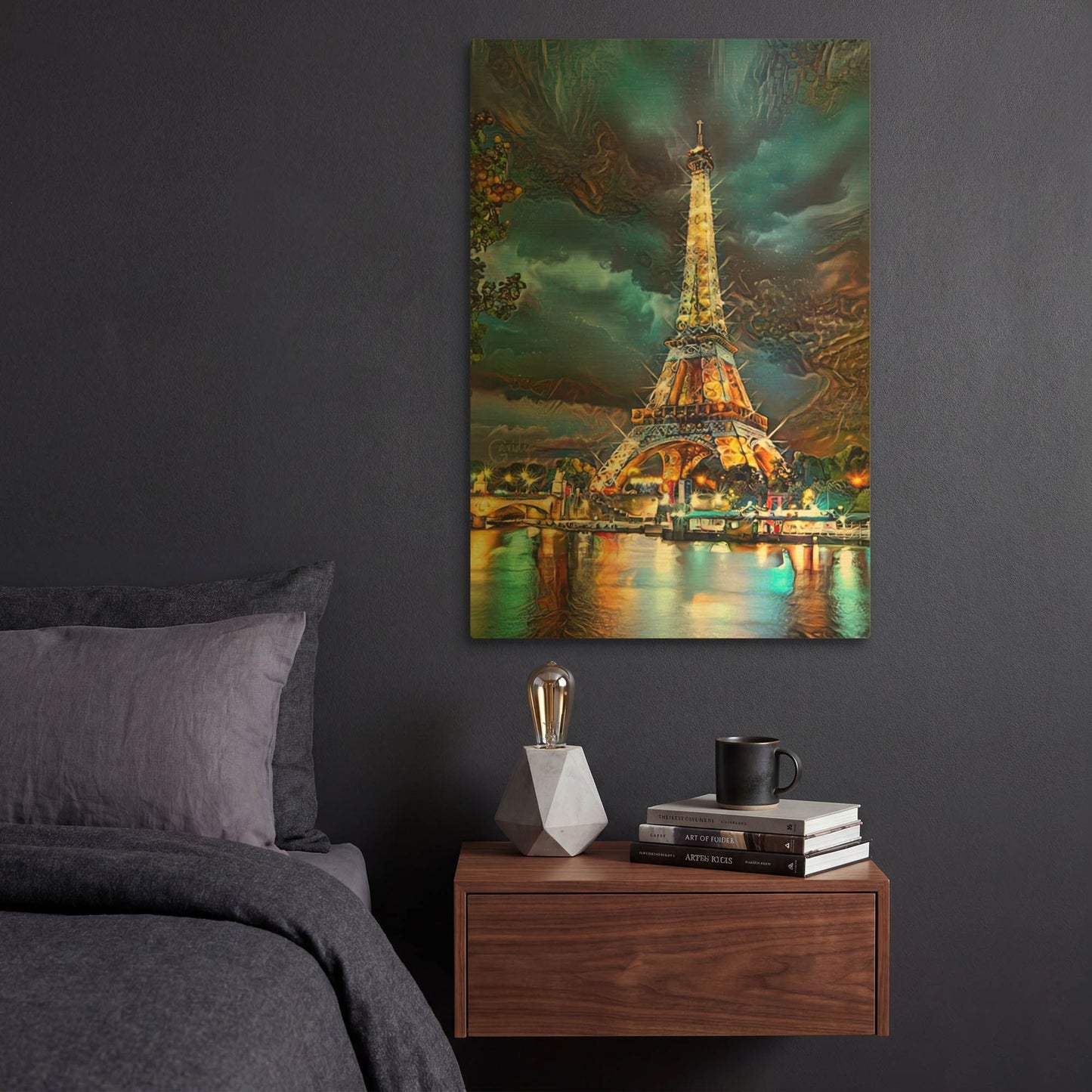 'France Paris Tower Eiffel Shinings' By Pedro Gavidia Gold Metal Wall Art