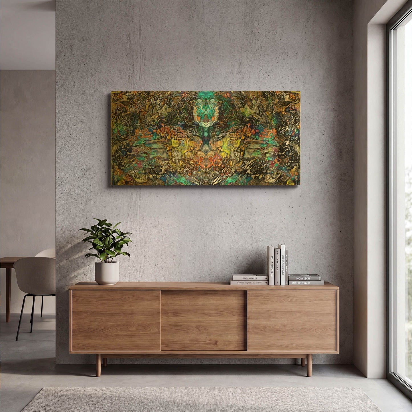 'Gastrulation Cuantica' By Pedro Gavidia Gold Metal Wall Art