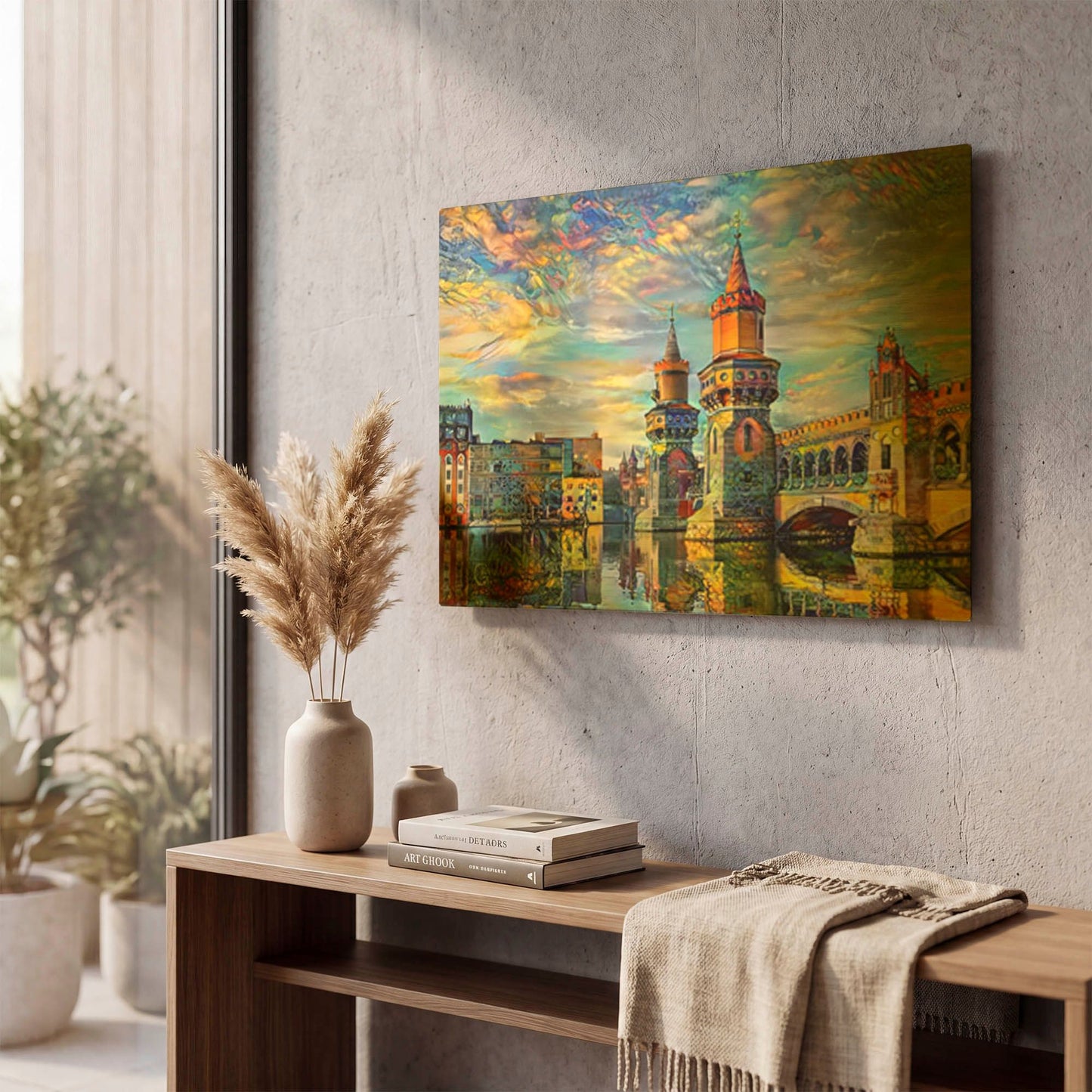 'Germany Berlin Oberbaum Bridge Oberbaumbrucke' By Pedro Gavidia Gold Metal Wall Art