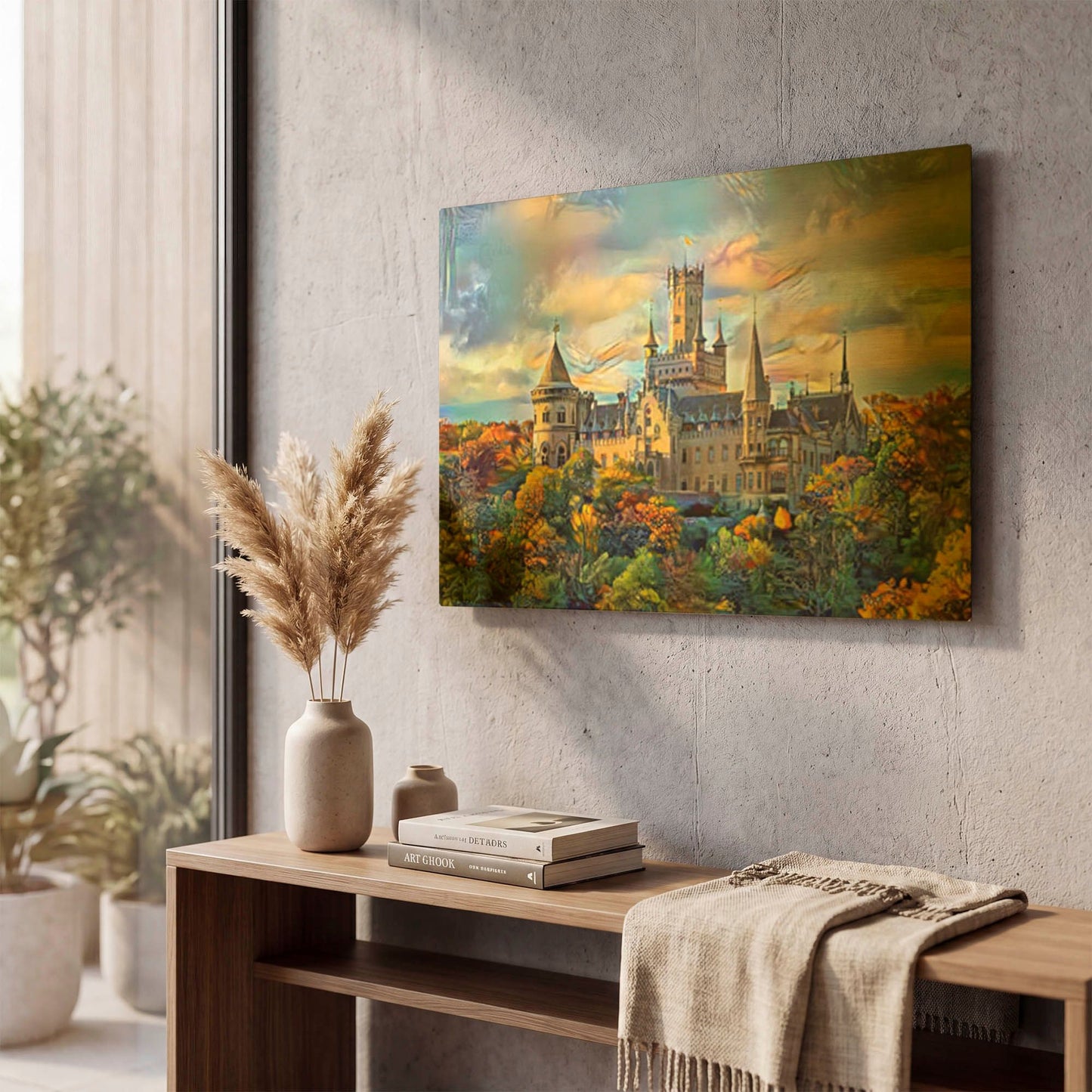 'Germany Hanover Marienburg Castle' By Pedro Gavidia Gold Metal Wall Art