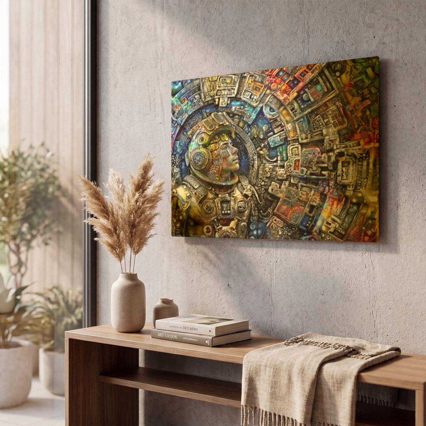 'Hacia El Ombligo De La Luna' By Pedro Gavidia Gold Metal Wall Art