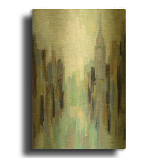'New York Morning II' By Silvia Vassileva Gold Metal Wall Art