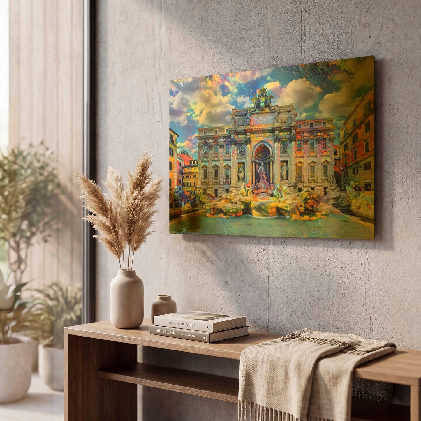 'Italy Rome Trevi Fountain 2025' By Pedro Gavidia Gold Metal Wall Art