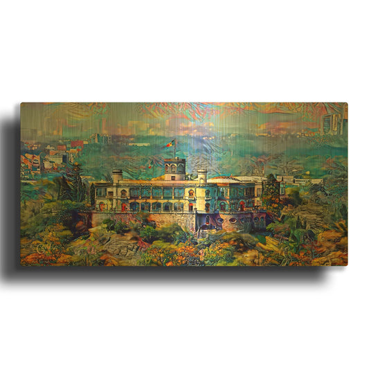 'Mexico City Castillo De Chapultepec 2025' By Pedro Gavidia Gold Metal Wall Art