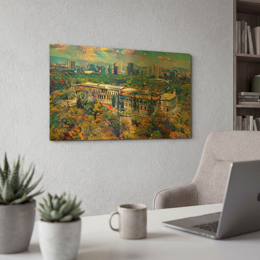 'Mexico City Castillo Y Chapultepec 2025' By Pedro Gavidia Gold Metal Wall Art
