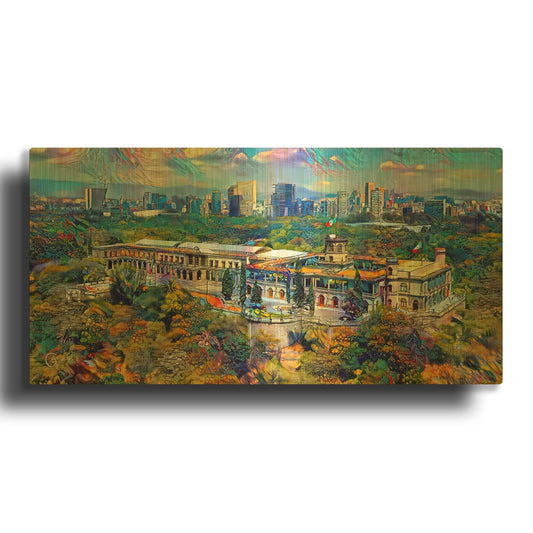 'Mexico City Castillo Y Chapultepec 2025' By Pedro Gavidia Gold Metal Wall Art