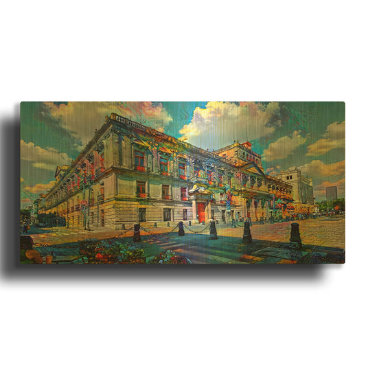 'Mexico City Mining Palace Palacio De Mineria 2026' By Pedro Gavidia Gold Metal Wall Art