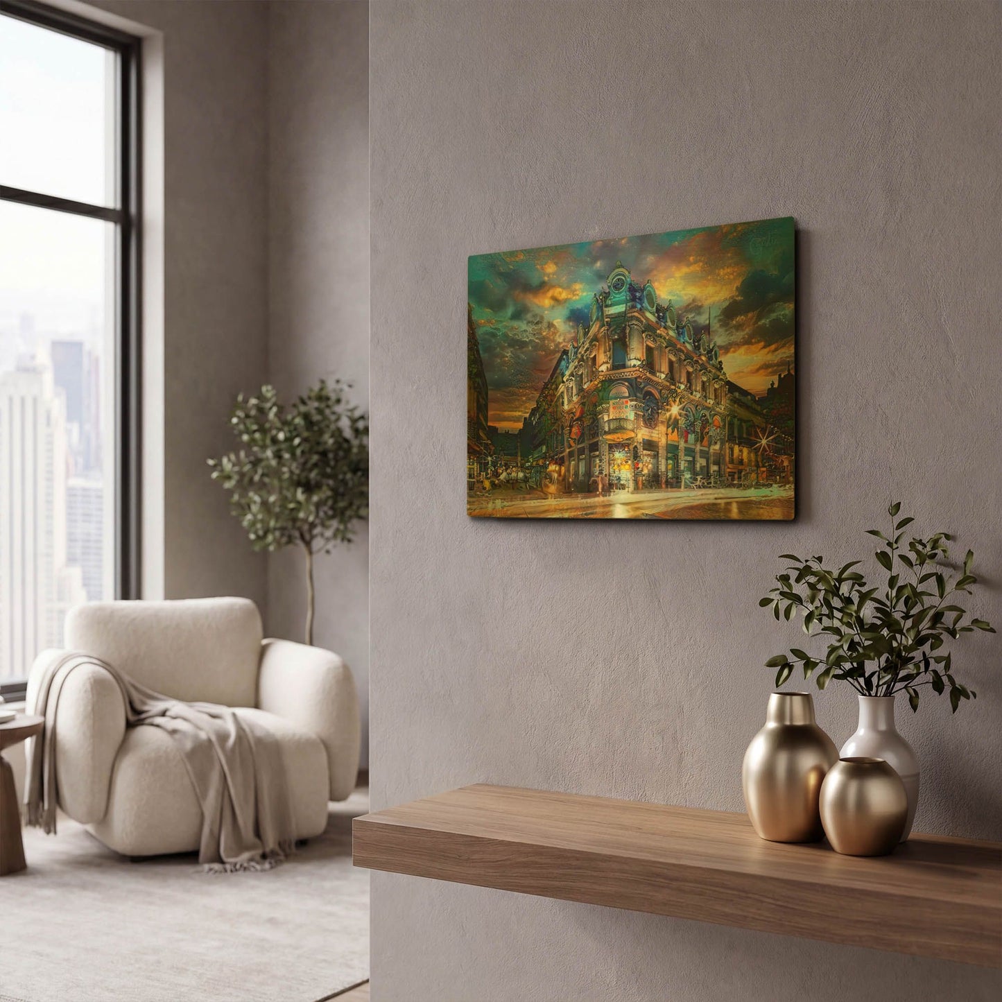 'Mexico City Museo Del Estanquillo 2025' By Pedro Gavidia Gold Metal Wall Art