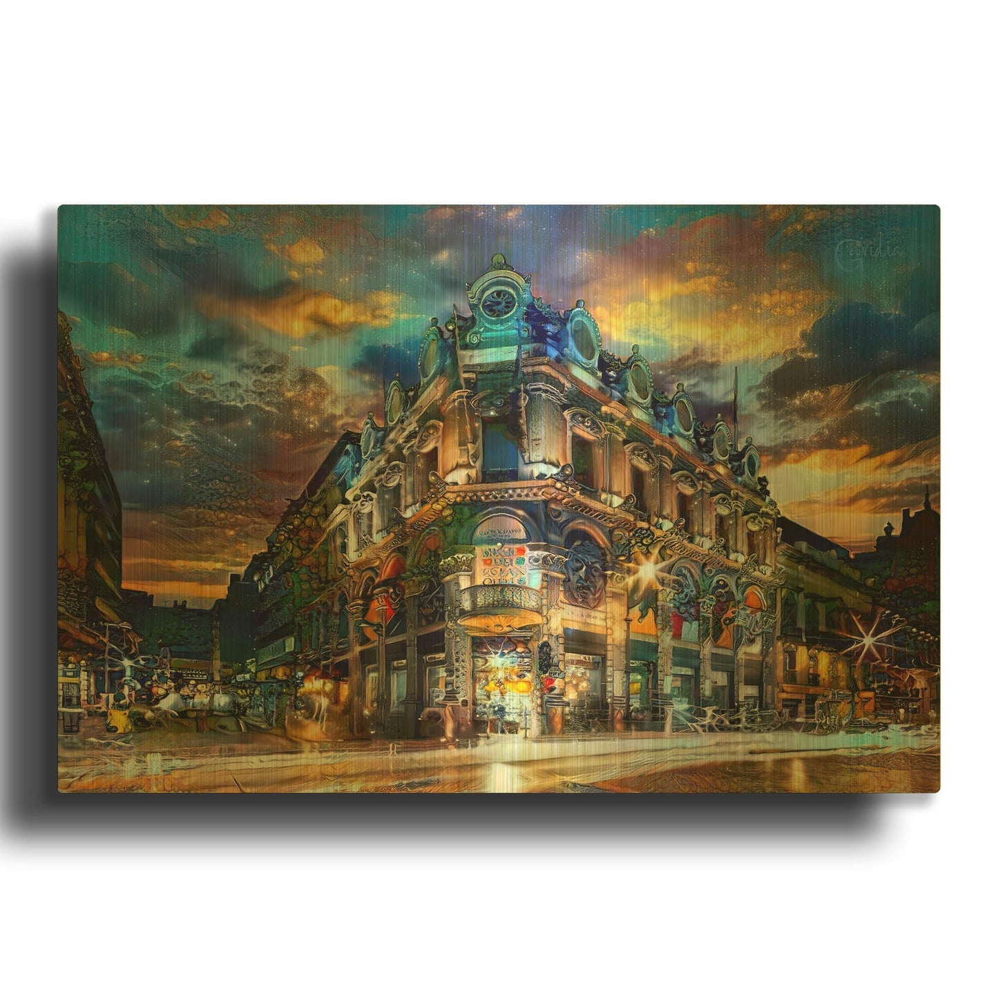 'Mexico City Museo Del Estanquillo 2025' By Pedro Gavidia Gold Metal Wall Art