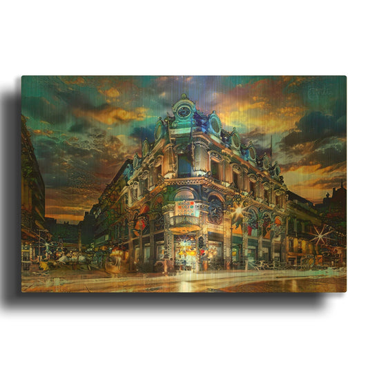 'Mexico City Museo Del Estanquillo 2025' By Pedro Gavidia Gold Metal Wall Art
