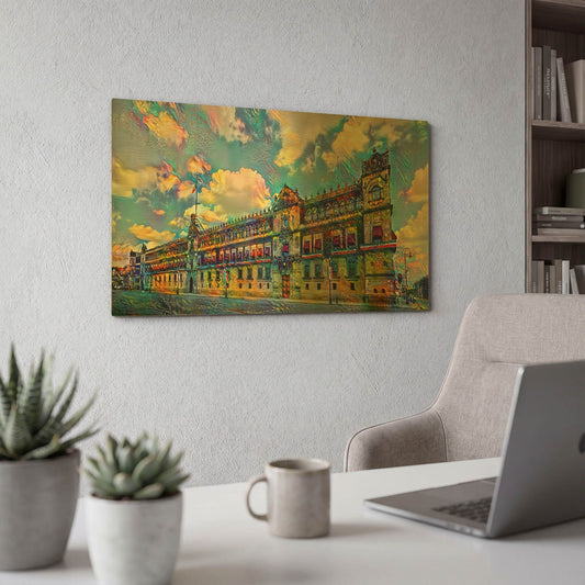 'Mexico City Palacio Nacional National Palace' By Pedro Gavidia Gold Metal Wall Art