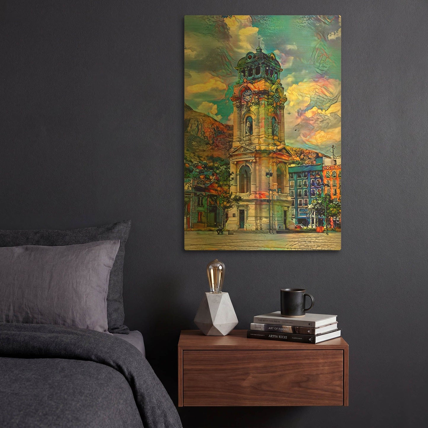 'Mexico Pachuca Reloj Monumental Clock 2025' By Pedro Gavidia Gold Metal Wall Art