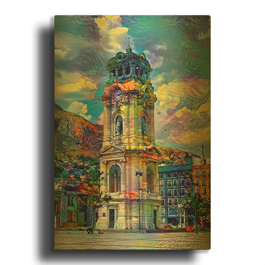 'Mexico Pachuca Reloj Monumental Clock 2025' By Pedro Gavidia Gold Metal Wall Art