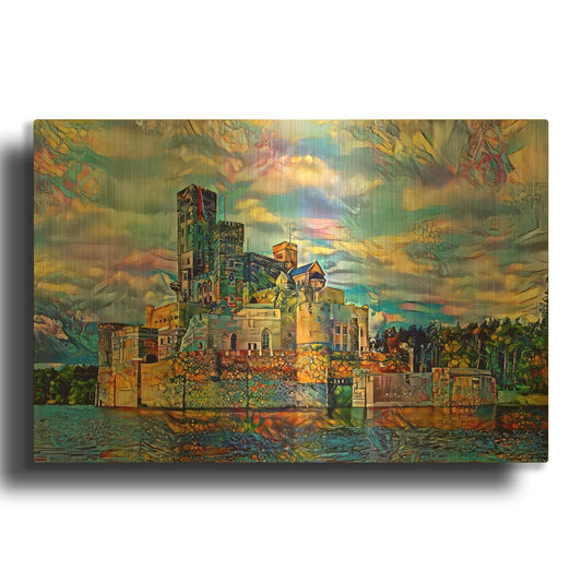 'Poland Stobnica Castle' By Pedro Gavidia Gold Metal Wall Art