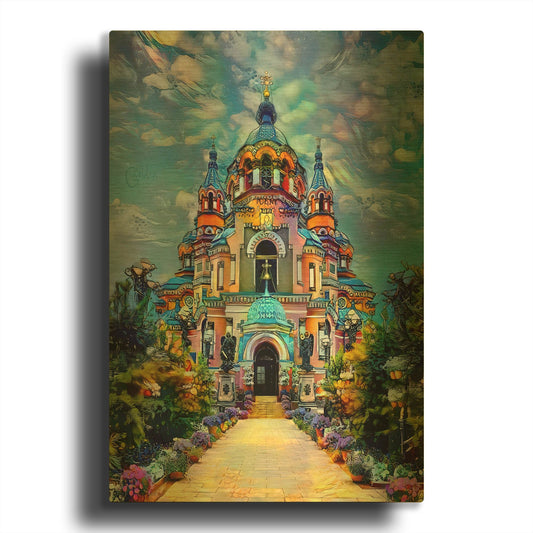 'Russia Irkutsk Siberia Cathedral Of The Theotokos Of Kazan' By Pedro Gavidia Gold Metal Wall Art
