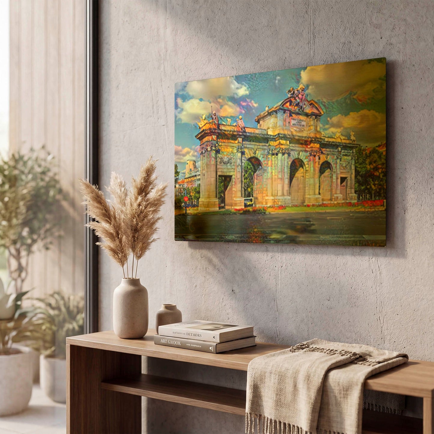 'Spain Madrid Puerta De Alcala' By Pedro Gavidia Gold Metal Wall Art