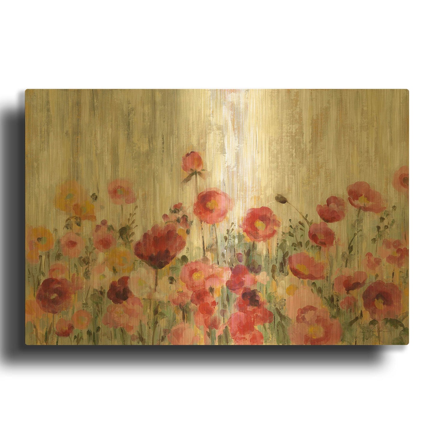 'Sprinkled Flowers' By Silvia Vassileva Gold Metal Wall Art