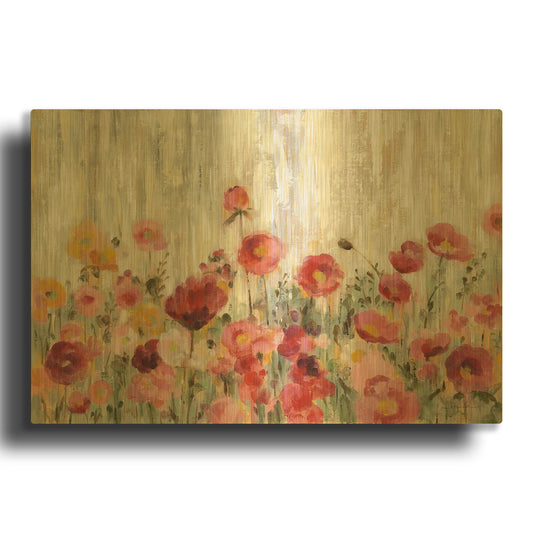 'Sprinkled Flowers' By Silvia Vassileva Gold Metal Wall Art
