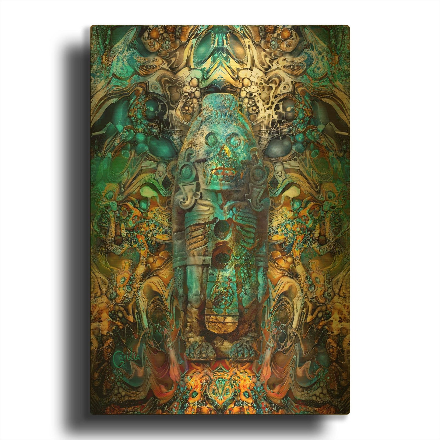 'Tlahuizcalpantecuhtli' By Pedro Gavidia Gold Metal Wall Art