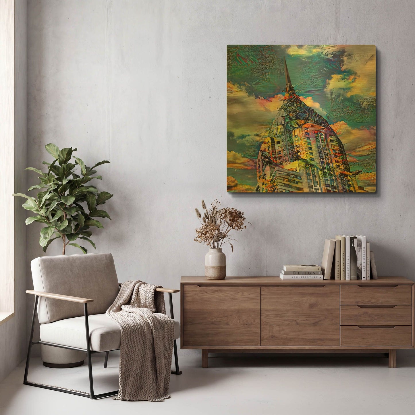 'Usa New York Chrysler Building 2025 Left' By Pedro Gavidia Gold Metal Wall Art