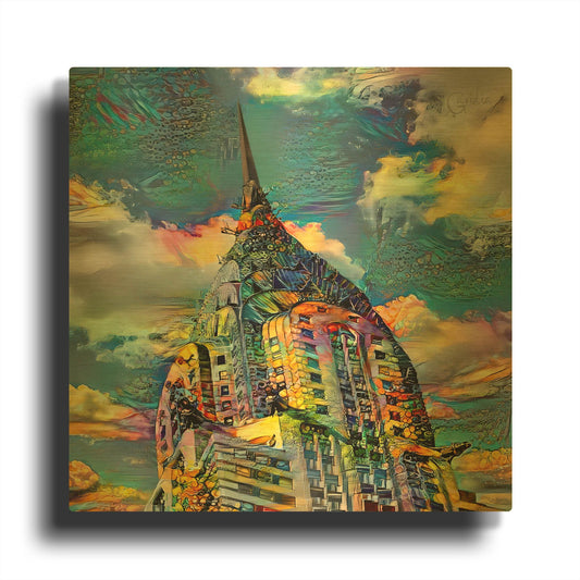 'Usa New York Chrysler Building 2025 Left' By Pedro Gavidia Gold Metal Wall Art