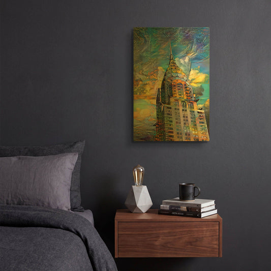 'Usa New York Chrysler Building 2025 Right' By Pedro Gavidia Gold Metal Wall Art