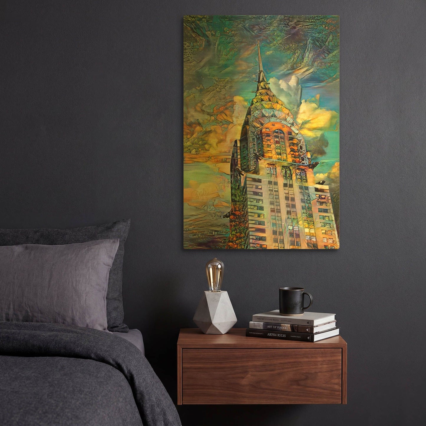 'Usa New York Chrysler Building 2025 Right' By Pedro Gavidia Gold Metal Wall Art