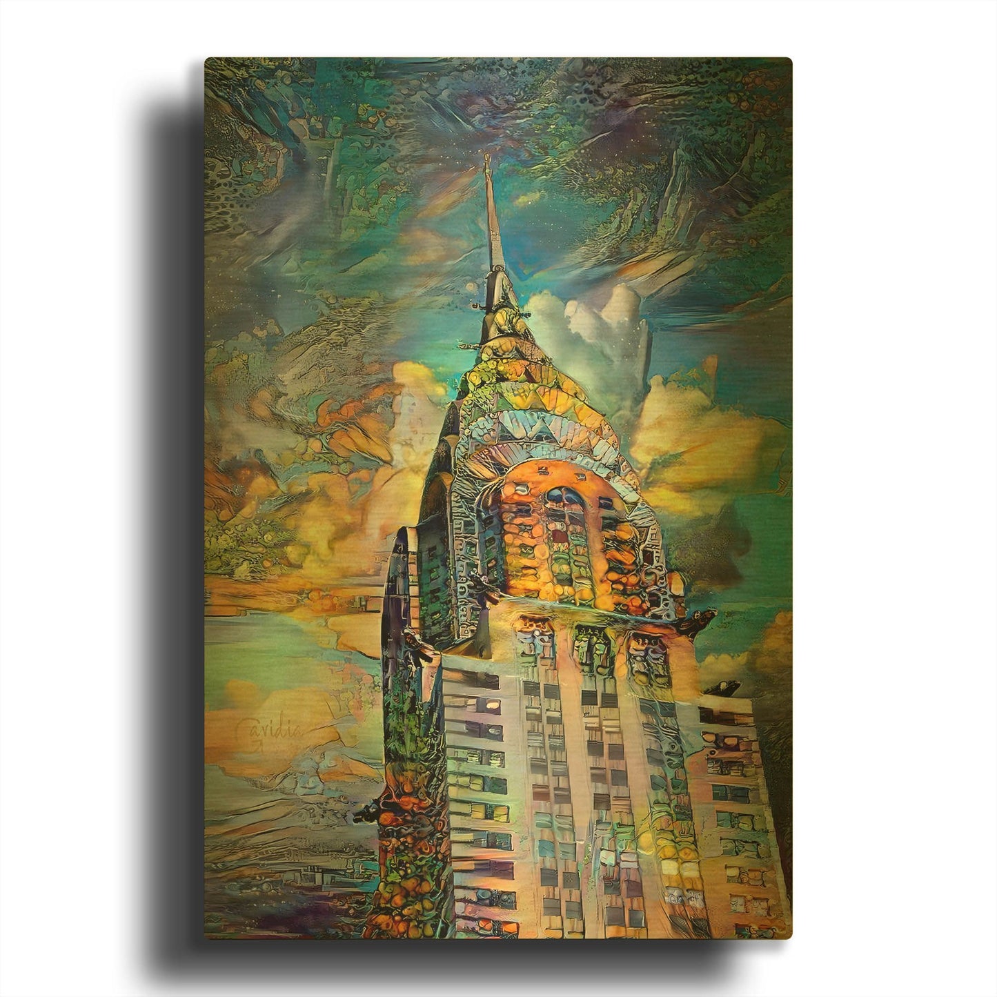 'Usa New York Chrysler Building 2025 Right' By Pedro Gavidia Gold Metal Wall Art