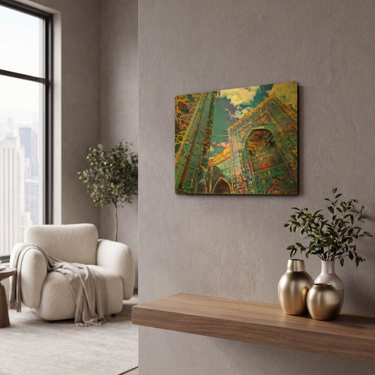 'Uzbekistan Registan Samarkand' By Pedro Gavidia Gold Metal Wall Art