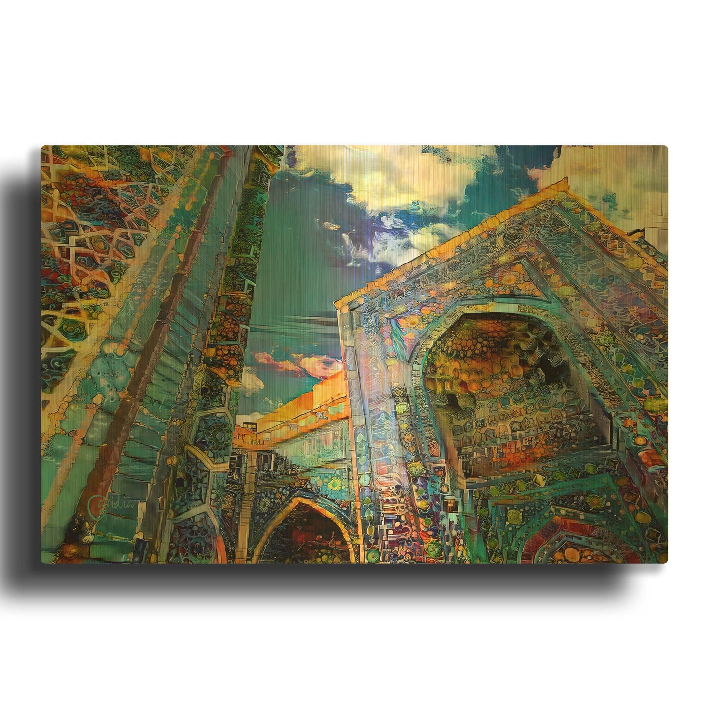 'Uzbekistan Registan Samarkand' By Pedro Gavidia Gold Metal Wall Art
