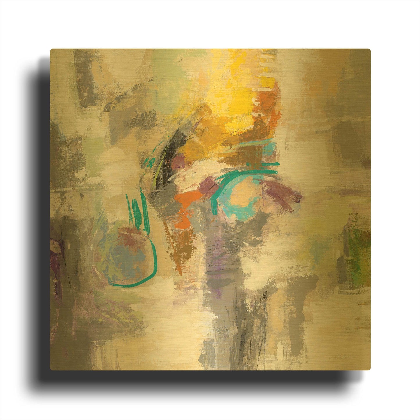 'Chalk on Asphalt' By Silvia Vassileva Gold Metal Wall Art