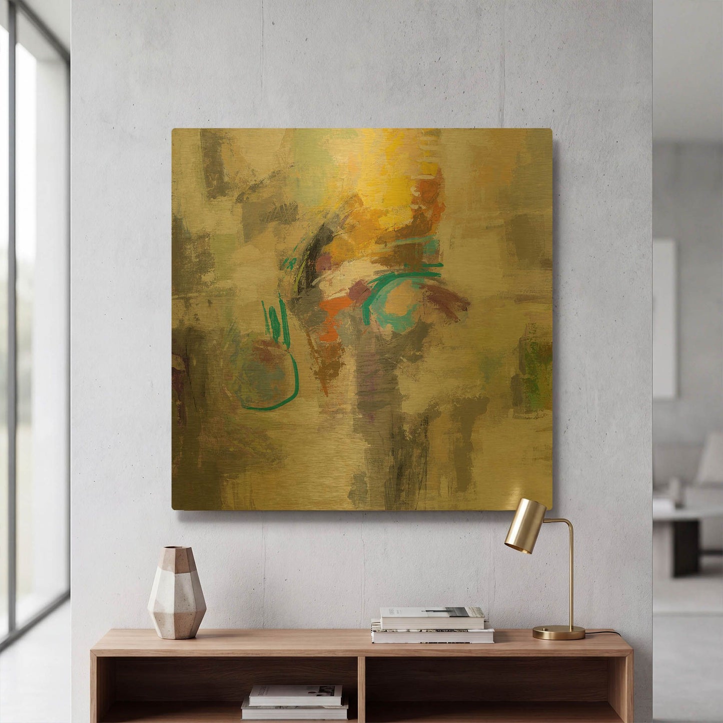 'Chalk on Asphalt' By Silvia Vassileva Gold Metal Wall Art