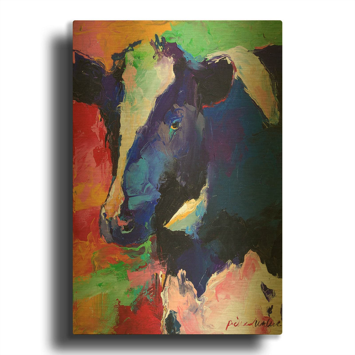 'Art Cow 1' By Richard Wallich Gold Metal Wall Art