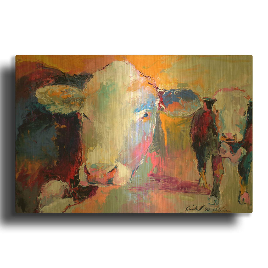 'Art Cows' By Richard Wallich Gold Metal Wall Art