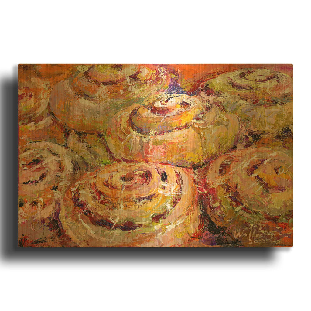 'Cinnamon Rolls' By Richard Wallich Gold Metal Wall Art