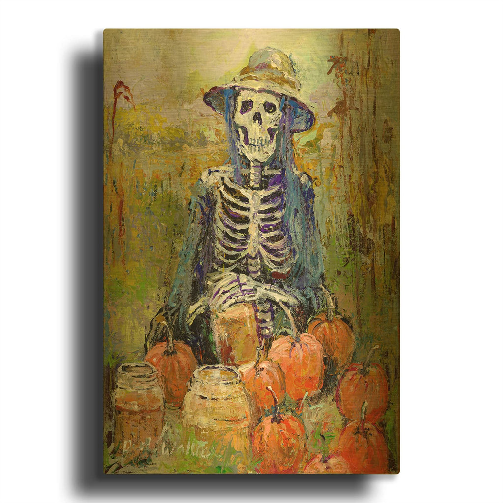 'Halloween' By Richard Wallich Gold Metal Wall Art