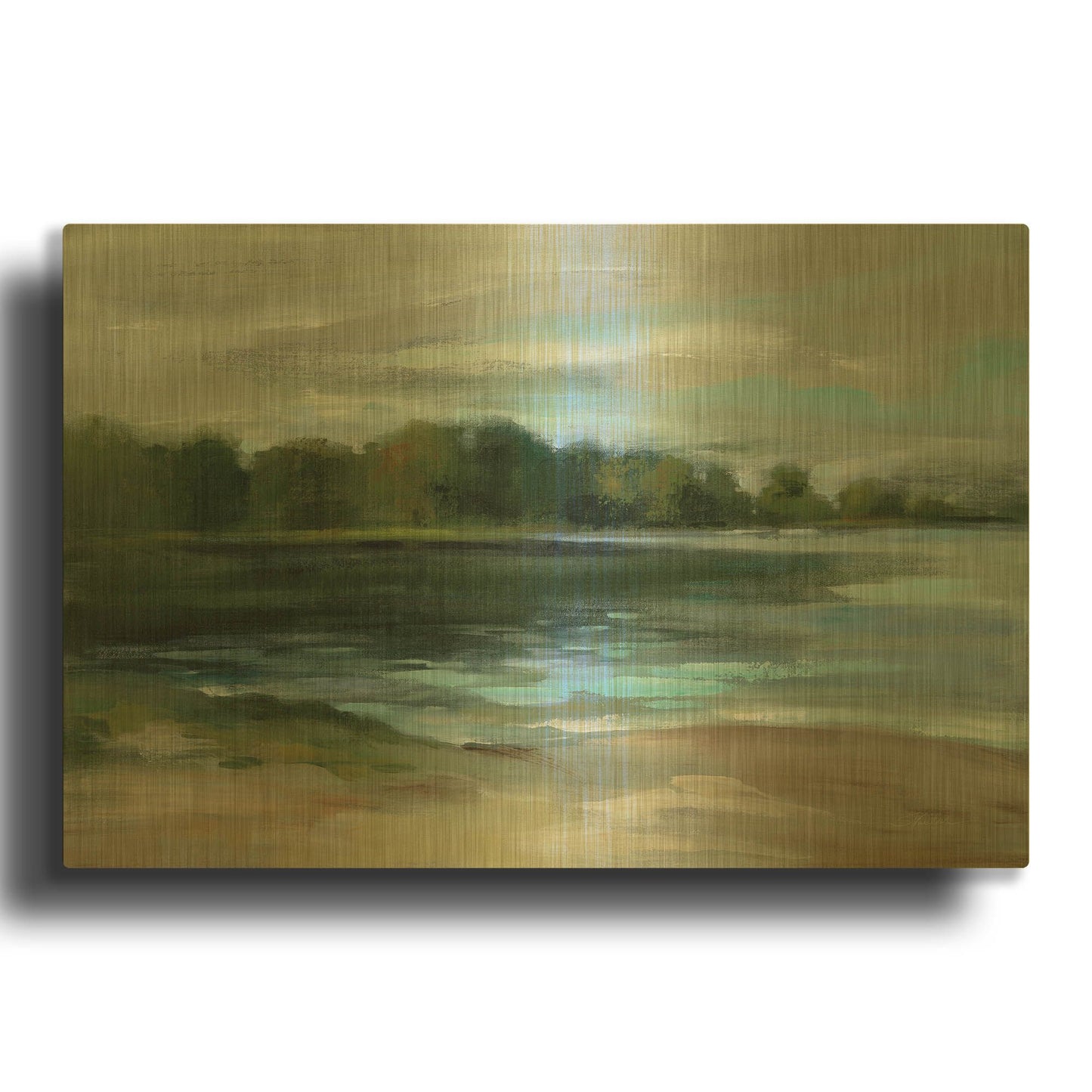 'Lake Afternoon Stillness' By Silvia Vassileva Gold Metal Wall Art