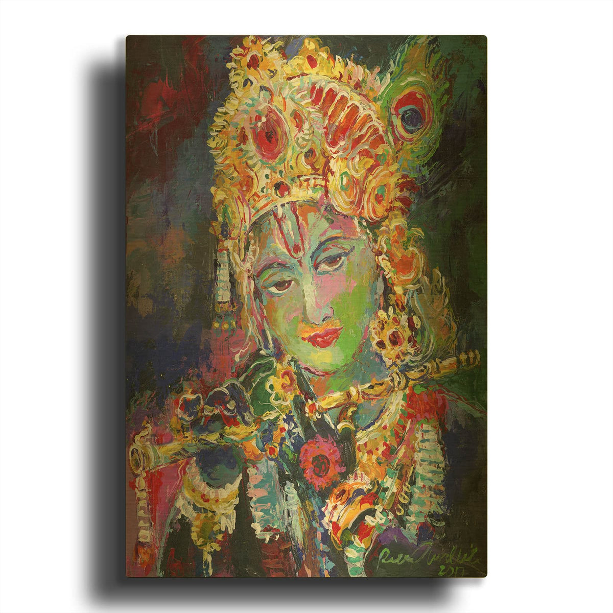 'Krishna' By Richard Wallich Gold Metal Wall Art