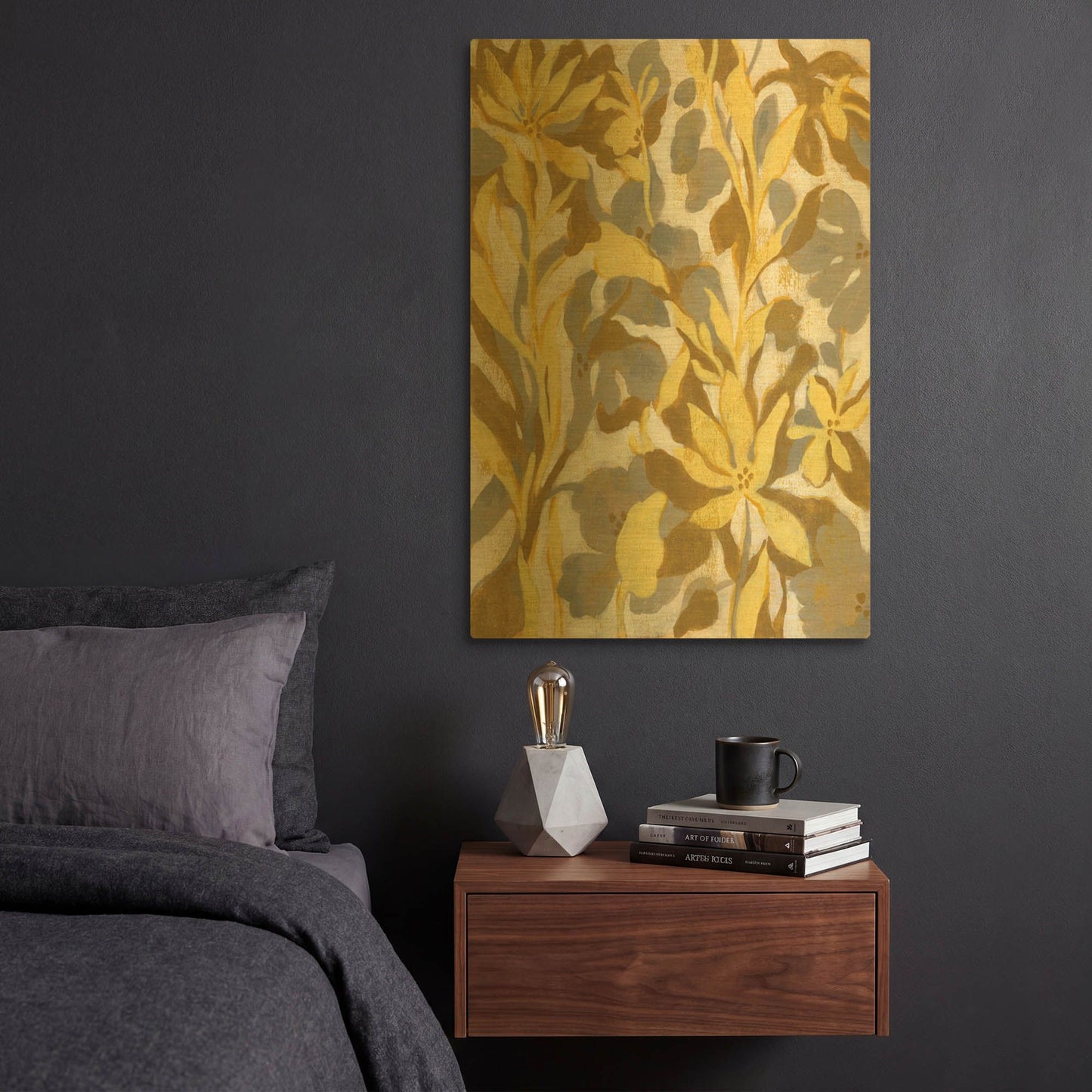 'Painted Tropical Screen I' By Silvia Vassileva Gold Metal Wall Art