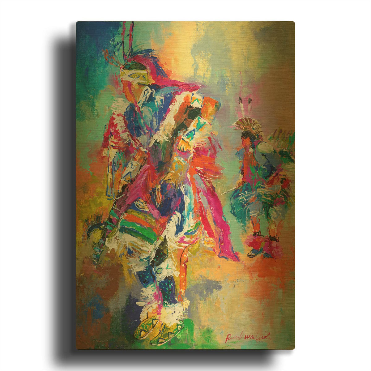 'Pow Wow' By Richard Wallich Gold Metal Wall Art