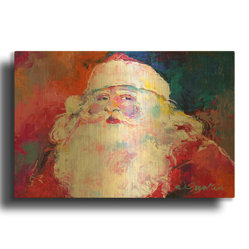 'Santa' By Richard Wallich Gold Metal Wall Art