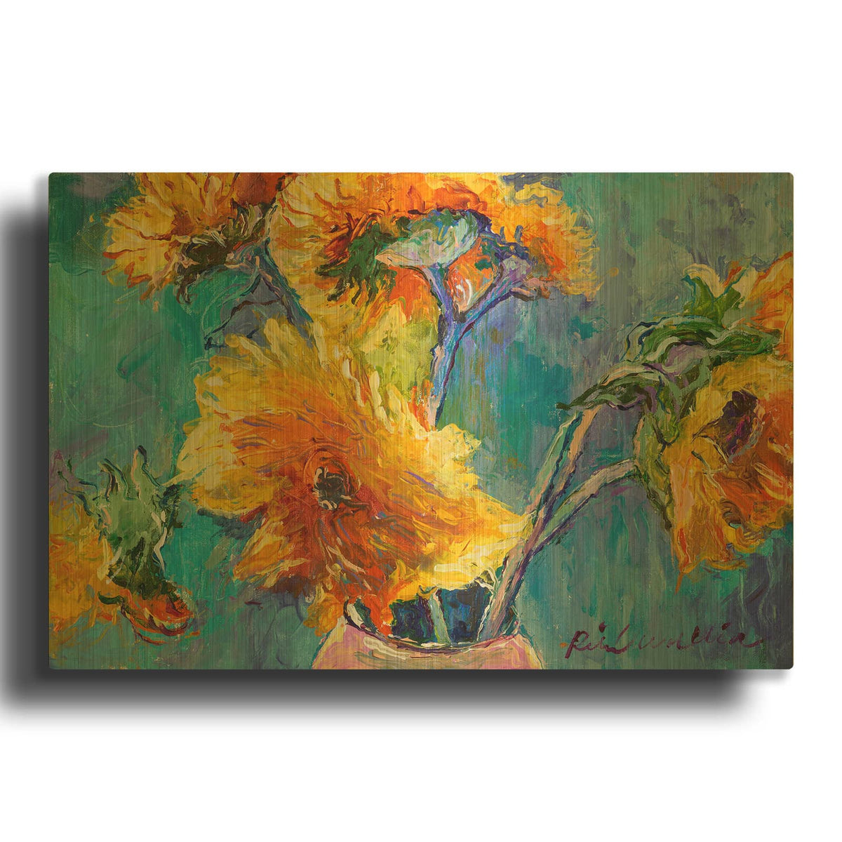 'Sun11' By Richard Wallich Gold Metal Wall Art