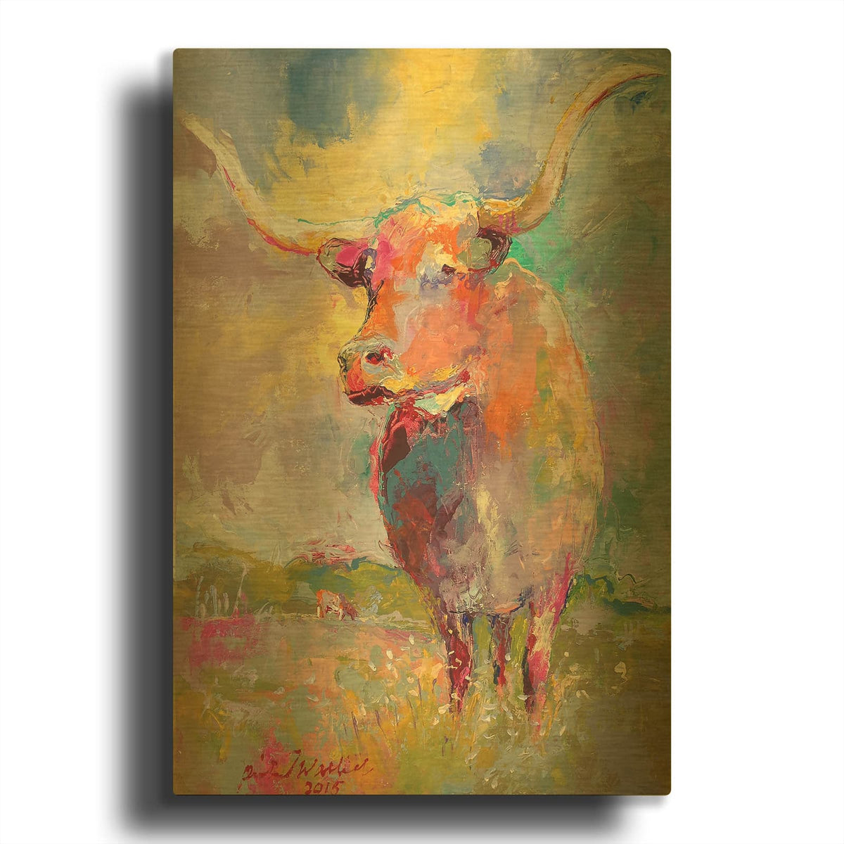 'Texas LH' By Richard Wallich Gold Metal Wall Art